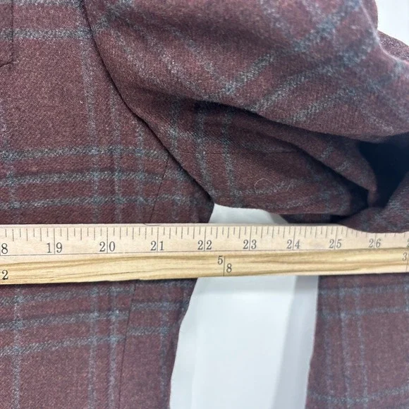 Ermenegildo Zegna Mila Blazer Mens EUR 54L US 44 L Red Plaid Wool Cashmere - Picture 9 of 14